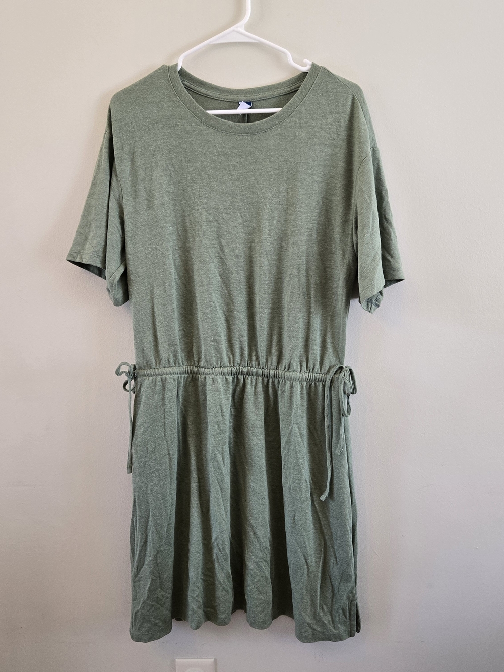Old Navy Olive Drawstring Waist  T-Shirt Dress